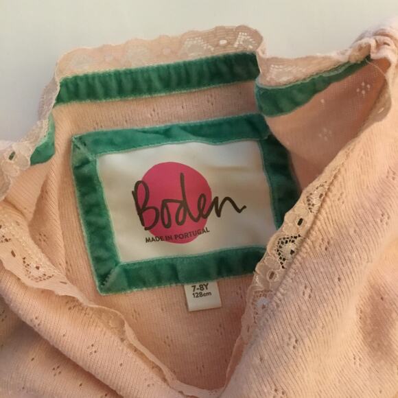 Mini Boden pale pink pointelle top - Picture 4 of 5